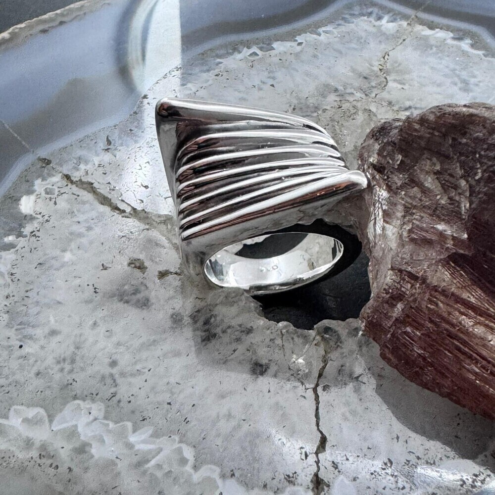 Sterling Silver Electroform Irregular Geometric R… - image 4